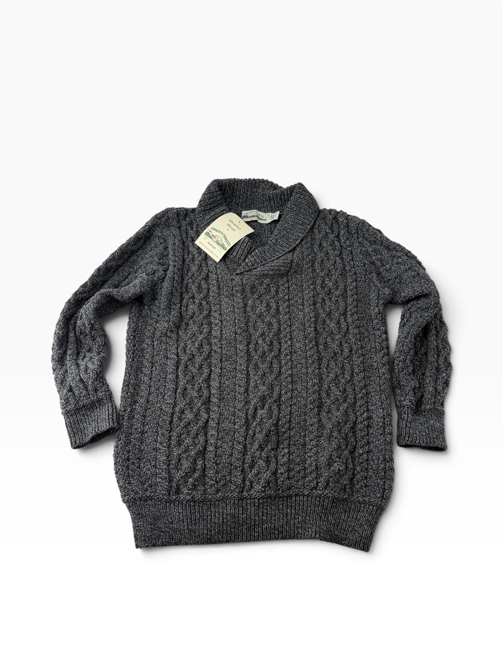 Aran Crafts 100% Merino Wool Irish Cable Fisherman Cabincore Men’s XL Sweater